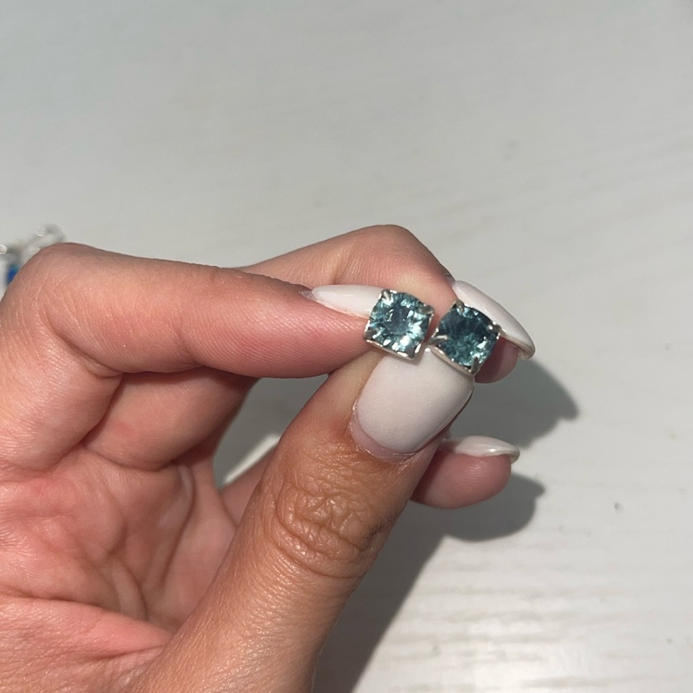 Blue stud earrings